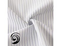 厂家现货批发白紫色条纹布涤棉混纺抗皱高档衬衫服装面料1347