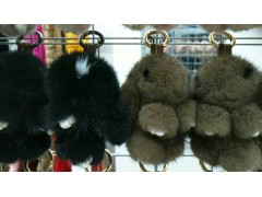 正版獭兔毛装死兔挂件萌萌兔挂件挂饰皮草河北南宫博旭批发
