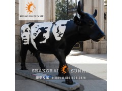 【上海升美】彩绘牛玻璃钢雕塑仿真牛模型摆件雕塑定制