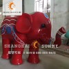 模型迅收網【上海升美】彩繪大象玻璃鋼雕塑樹脂模型擺件定制