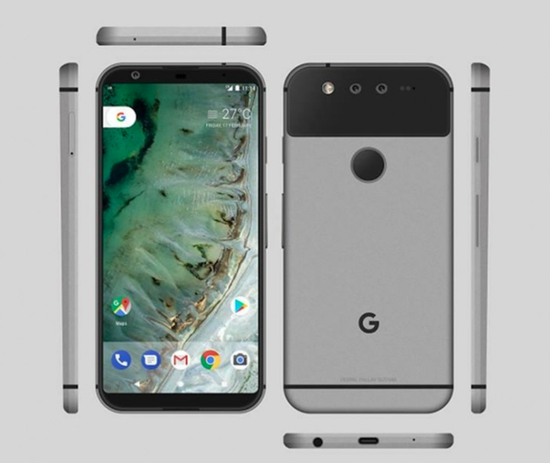 谷歌Pixel 2渲染图