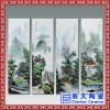 景德鎮名家四幅粉彩瓷板畫春夏秋冬 現代中式掛畫客廳裝飾畫