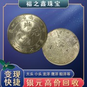 福之鑫上門收購銀元價格 收藏光緒元寶銀元龍洋幣船洋價格